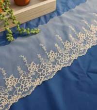 Rose Design Zari Embroidery Net Lace No 858
