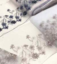Floral Border Style Tulle Net Lace No 787