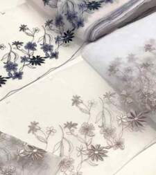 Floral Border Style Tulle Net Lace No 787