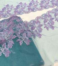 Green Floral Embroidered Tulle Net Lace No 785
