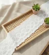 Rosebud Design Embroidered Hakoba Lace No 875