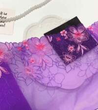 Bright Colored Net Embroidered Lace No 831e