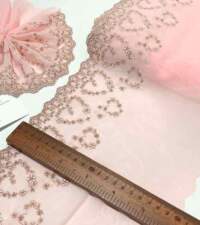 Soft Peach Pink Tulle Net Lace No 786c