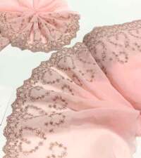 Soft Peach Pink Tulle Net Lace No 786