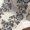 Stretchable Cream And Black Tulle Lace No 784