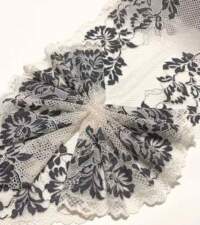 Stretchable Cream And Black Tulle Lace No 784b