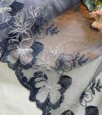 Floral Embroidery On Net Lace No 834