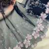 Navy Blue Floral Tulle Net Lace No 906