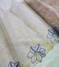 Floral Outline Embroidery Tulle Net Lace No 908a
