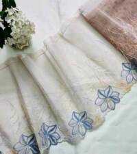 Floral Outline Embroidery Tulle Net Lace No 908