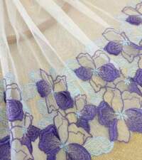 Floral Embroidered Tulle Net Lace No 889c