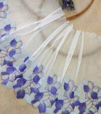 Floral Embroidered Tulle Net Lace No 889a