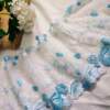 Offwhite With Firoza Flowers Net Tulle lace No 910
