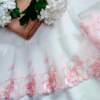Peach Pink Floral Tulle Border Net Lace No 911