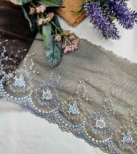 Pearly Effect Embroidery Tulle net Lace No 912