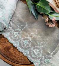 Pearly Effect Embroidery Tulle net Lace No 912b