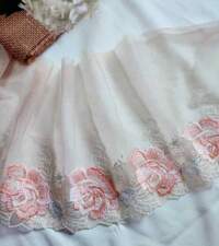 Rose Design Tulle Net Lace No 913a