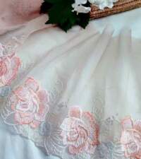 Rose Design Tulle Net Lace No 913b