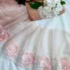 Rose Design Tulle Net Lace No 913
