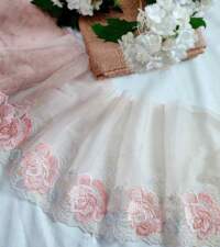 Rose Design Tulle Net Lace No 913