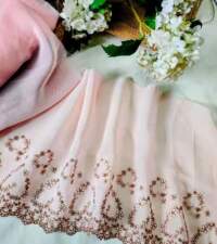 Soft Peach Pink Tulle Net Lace No 786b