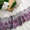 Wine Cutwork Tulle Border Net Lace No 915