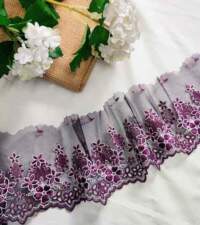 Wine Cutwork Tulle Border Net Lace No 915