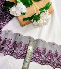 Wine Cutwork Tulle Border Net Lace No 915b
