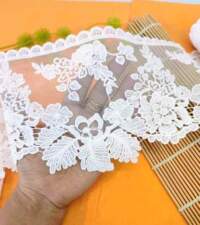 Floral Guipure Fringe Embroidery Net Lace No 924b