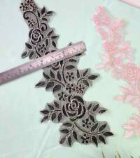 Rose Design Tissue Organza Applique Item No 921e
