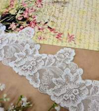 Shaded Look Floral Embroidered Net Lace 932a