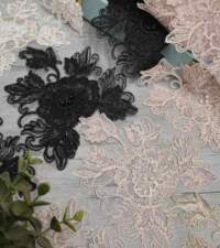 3D Cutwork Rose Statement Lace 984a