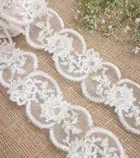 Floral Scallops Border Cord Lace No 965a