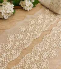 Beige Embroidery Nets 1 Lace No 994a