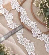 Floral Cutwork With Cord Outline Guipure Lace No 128c