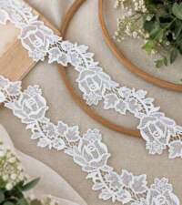 Floral Cutwork With Cord Outline Guipure Lace No 128a
