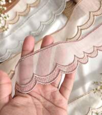 Metallic Edging On Organza 4 Lace No 127b