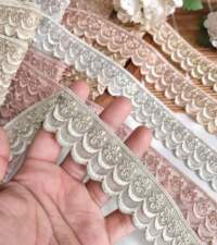 Metallic Edging On Organza 1 Lace No 124a