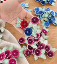 Rose Buttis Handwork Appliques Item No 136c
